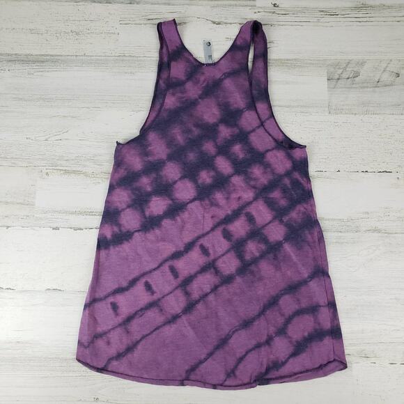 NWOT American Apparel Custom Purple Bleach Tie Dye Diagonal Box Tank Top Size XS - Picture 5 of 11